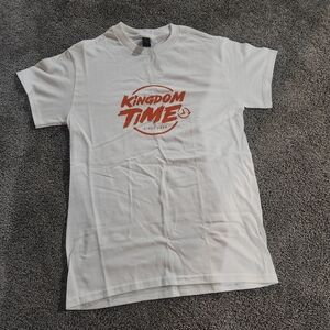 Men's Short Sleeve Graphic Tee - White with Orange Logo